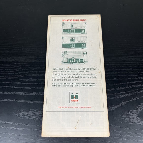 1973 Midland Cooperatives highway travel road map North‎ & South Dakota #3 - Picture 2 of 6